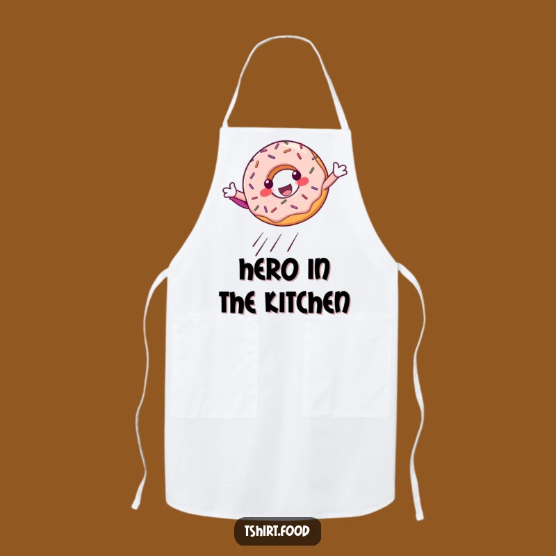 Funny Donut Superhero Landing Apron: Kitchen Heroics and Sweet Fun