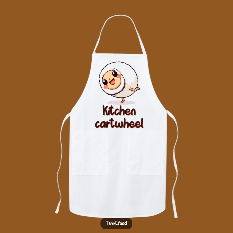 Funny Sushi Cartwheel Apron: Practical Roll Character, Humorous Kitchen Wear