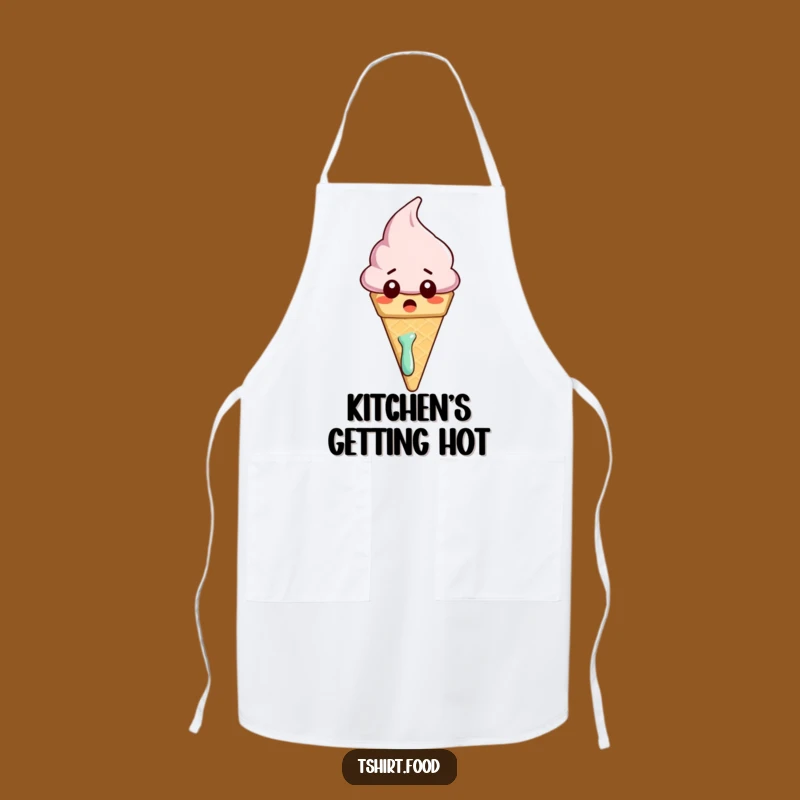 Funny Melting Ice Cream Apron: Surprised Chef Gift, Perfect for Kitchen Fun