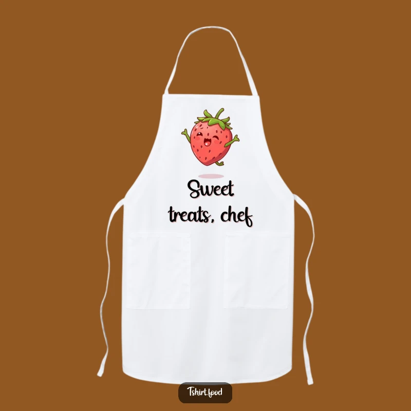 Funny Strawberry Jump Apron: Cook with Energy with This Fruity Character