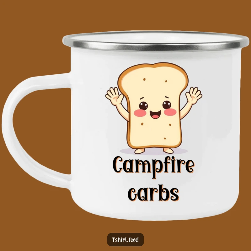Funny Happy Bread Jazz Hands Camping Mug: Adventure Cheer