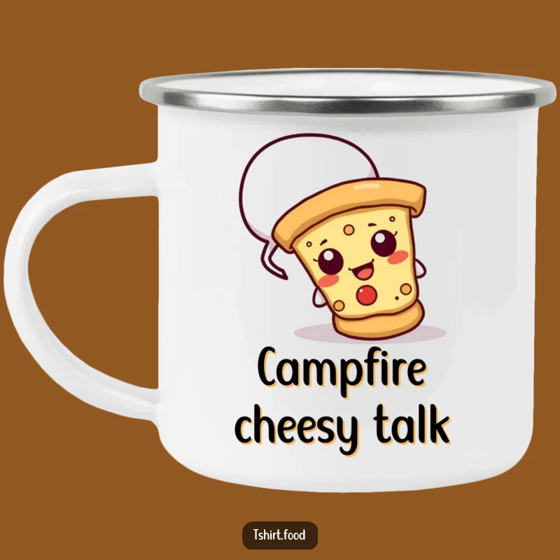 Durable Funny Cheesy Pizza Slice Camping Mug - Hilarious Outdoor Feast Cup