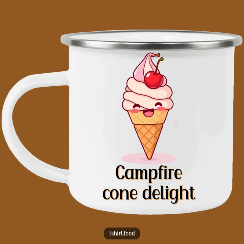 Funny Ice Cream Camping Mug: Durable Cone, Outdoor Funny Gift for Campers