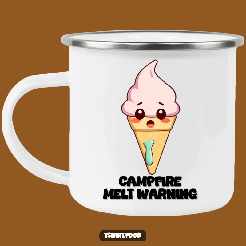 Funny Melting Ice Cream Camping Mug: Cool Outdoor Surprise, Perfect Gift