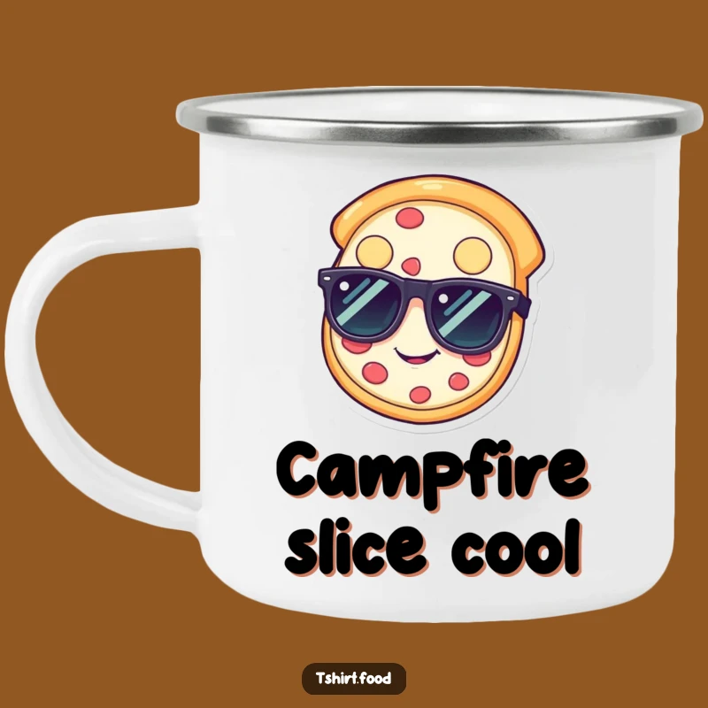 Funny Pizza Sunglasses Camping Mug: Happy Slice Sip, Cool Outdoor Gift