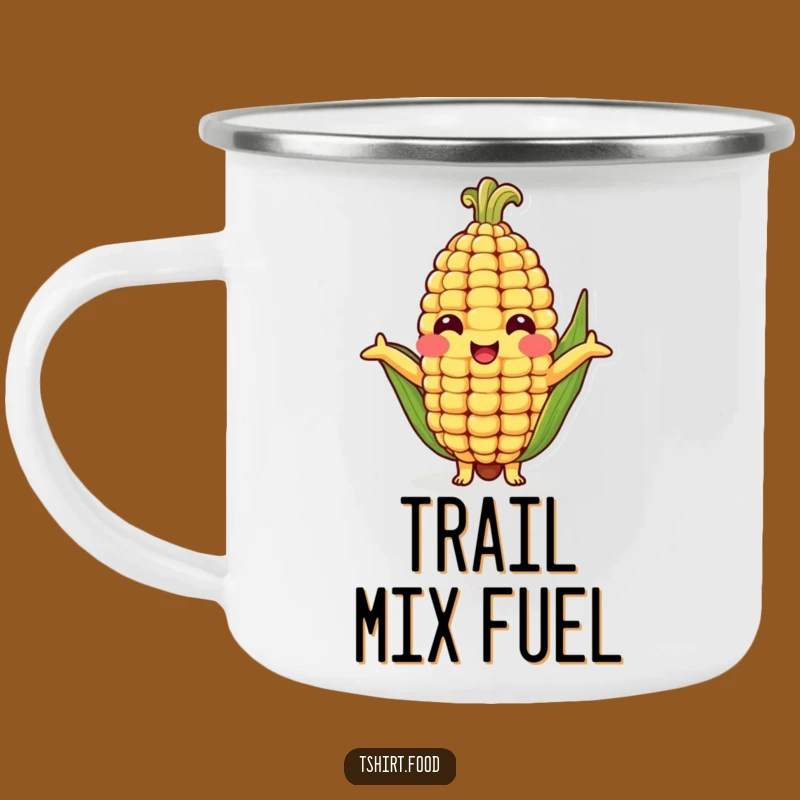 Funny Corn Cob Hug Camping Mug - Adventure-Ready Veggie Character for Your Drink