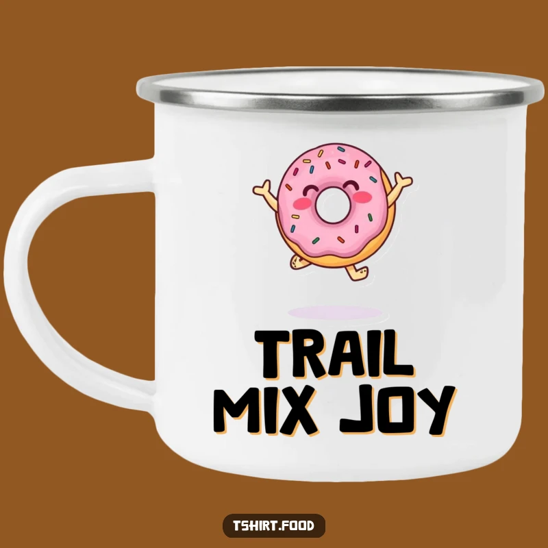 Funny Donut Camping Mug: Sprinkle Dance Adventure - Sweet Outdoors!