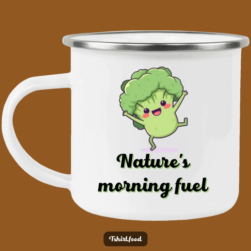 Funny Broccoli Cartwheel Camping Mug: Active Drinkware for Outdoors