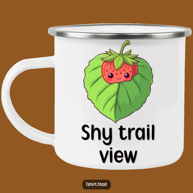 Funny Shy Strawberry Camping Mug: Durable Peek-a-Boo, Adorable Outdoor Gift!