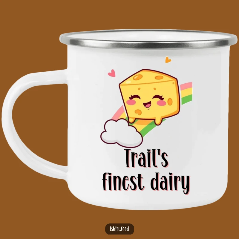 Funny Winking Cheese Wedge Rainbow Camping Mug, Sip and Giggle Outdoors