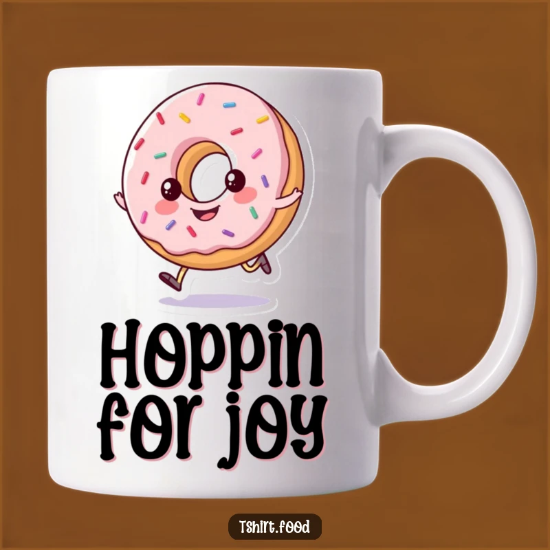 Funny Happy Donut Hop Mug - Adorable Sprinkled Treat Gift for Sweet Lovers