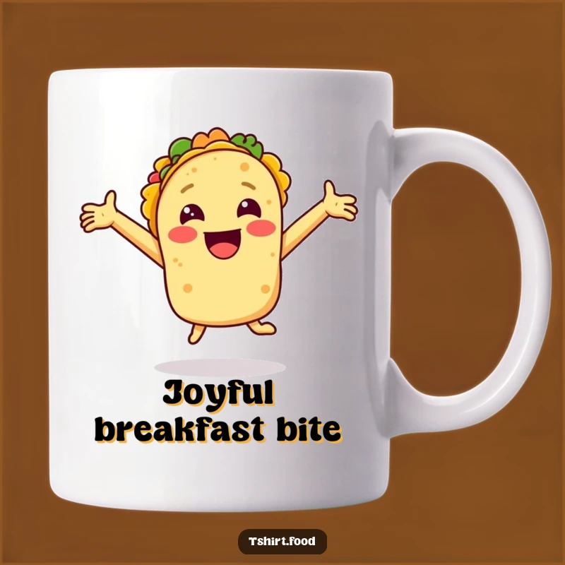 Funny Smiling Taco Joy Mug - A Hilarious & Funny Gift for Taco Lovers