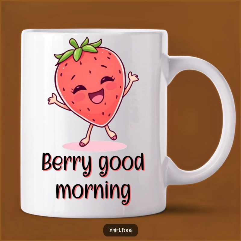 Funny Strawberry Dance Mug: Hilarious Fruit Gift for Joyful Mornings
