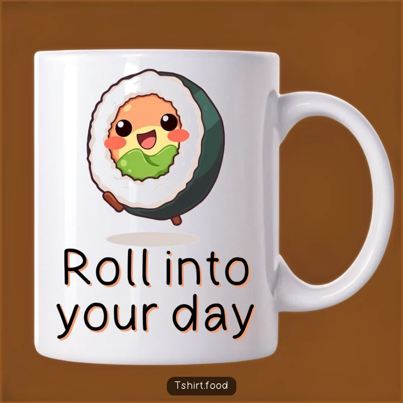 Funny Sushi Cartwheel Mug: Hilarious Japanese Food Gift for Sushi Lovers