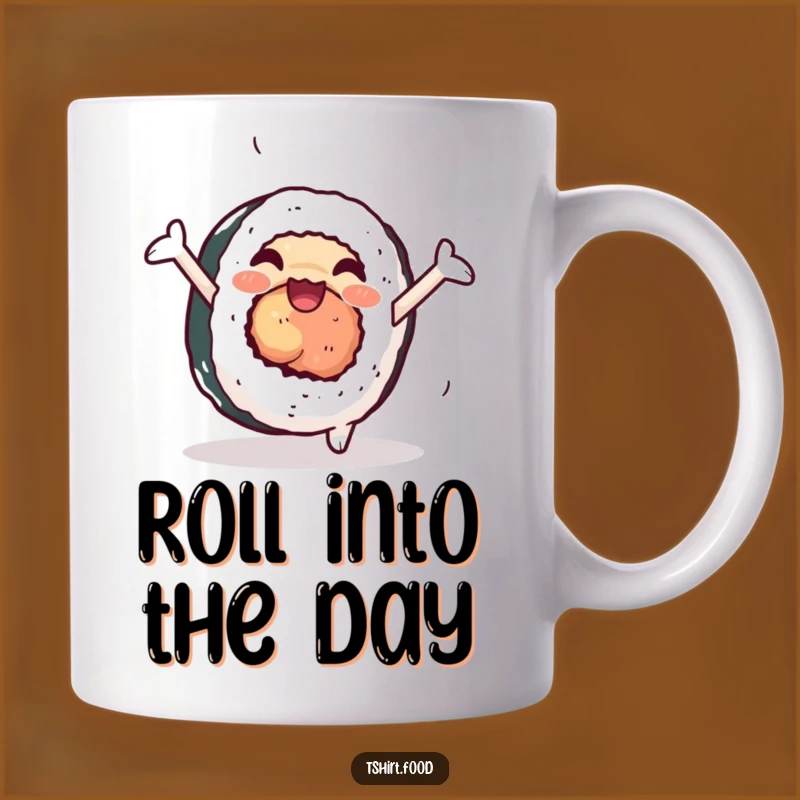 Funny Sushi Mug: Cartwheeling Roll, Perfect Humorous Gift for Sushi Lovers