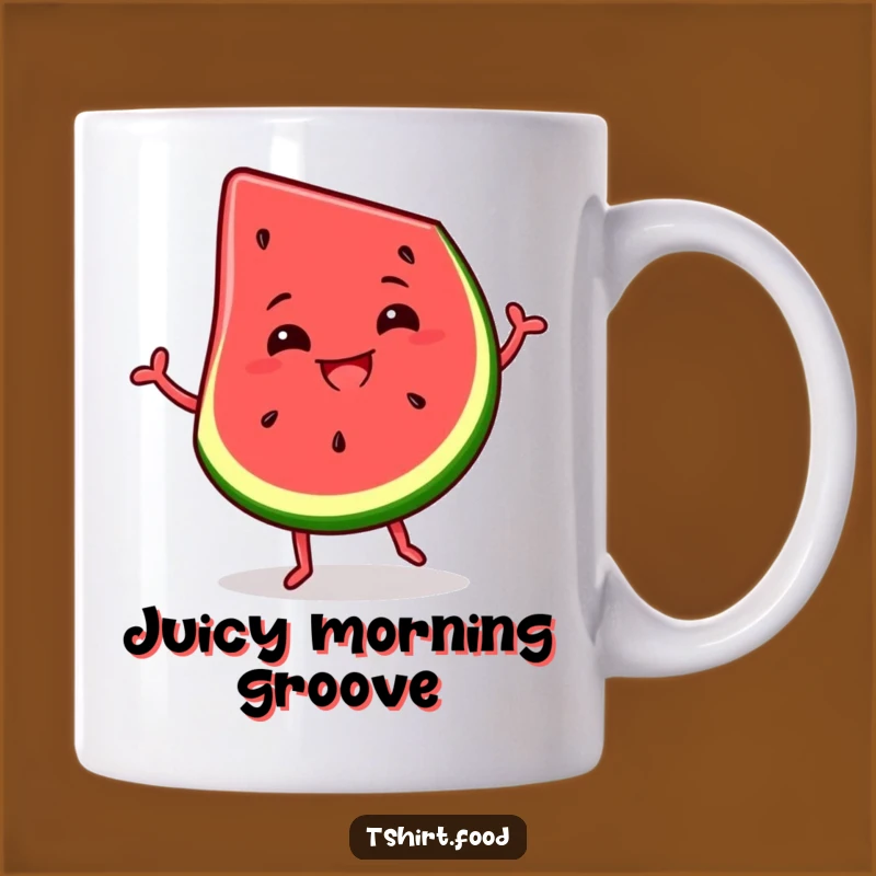 Funny Watermelon Slice Mug: Dancing Fruit with Silly Grin, Perfect Summer Gift!