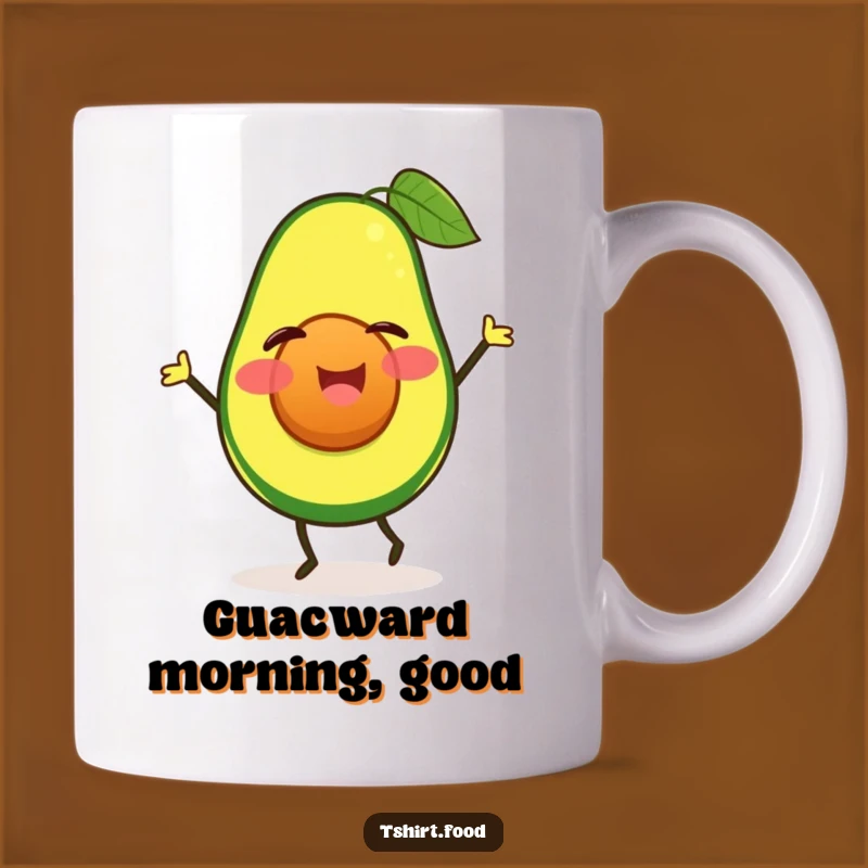 Funny Winking Avocado Jig Mug, Happy Dancer Humorous Gift for Foodies