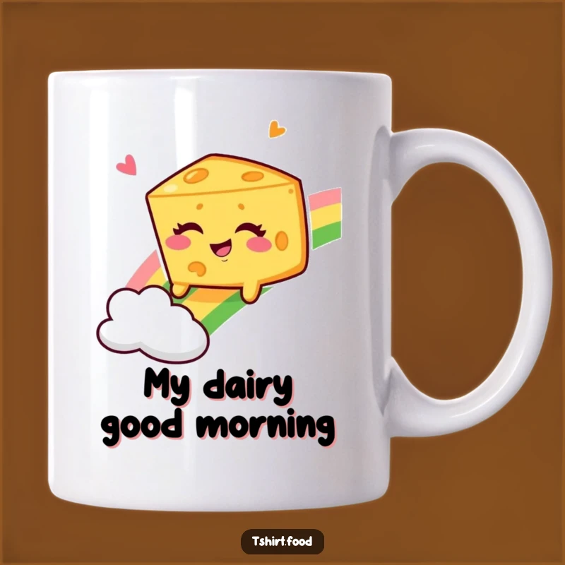 Funny Winking Cheese Wedge Rainbow Mug, The Perfect Giggle Gift for Cheese Lovers