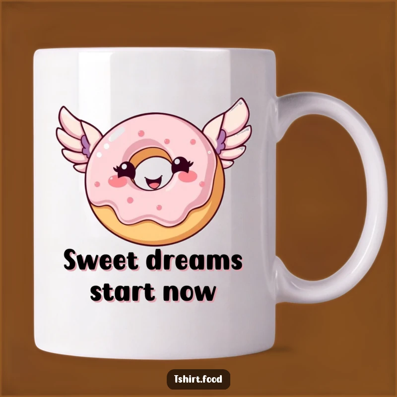 Funny Donut Mug: Flying Pastries with Wings, Perfect Humorous Gift