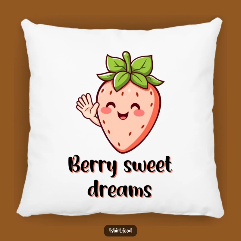Funny Strawberry Wave Pillow - Sweet Fruit Character for Cozy Comfort