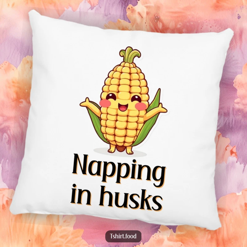 Funny pillow featuring a plush corn cob character with arms open, offering a soft, humorous embrace and cheerful decoration.