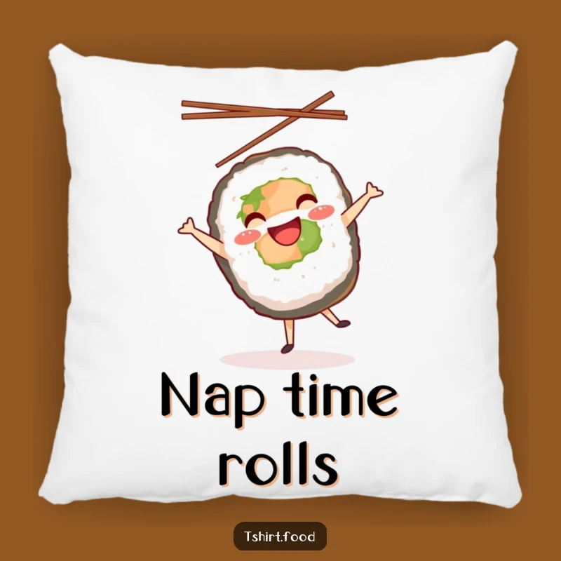 Funny Sushi Cartwheel Pillow: Comfort & Culinary Comedy