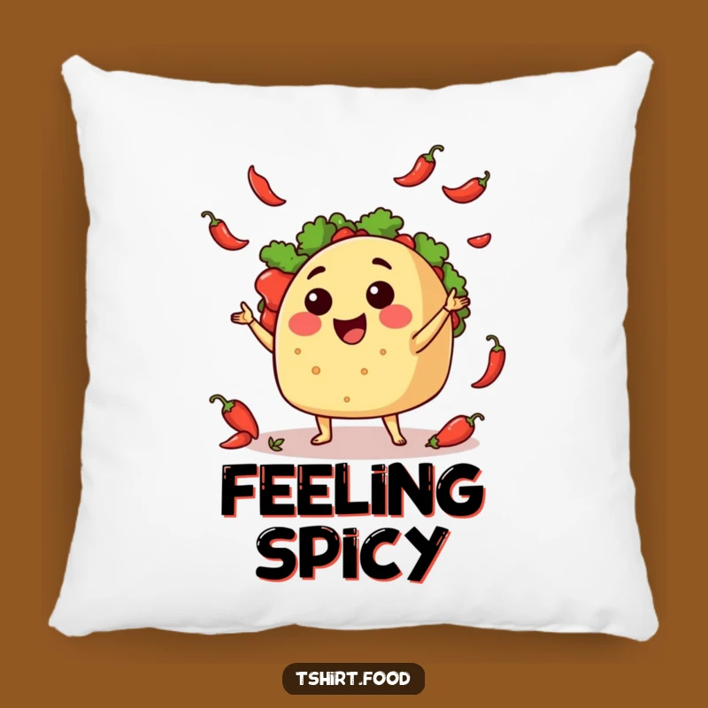 Funny Taco Juggling Peppers Pillow: Comfy Humor Accent for Couch and Fun