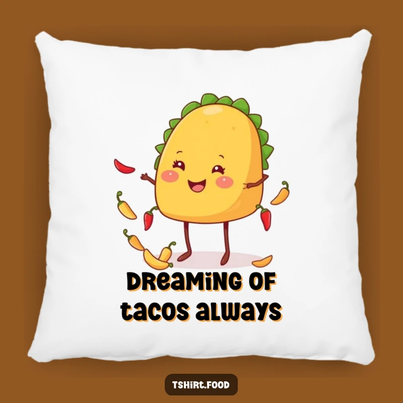 Funny Taco Pillow: Juggling Chiles Comfortably, Comfy Humorous Accent Gift