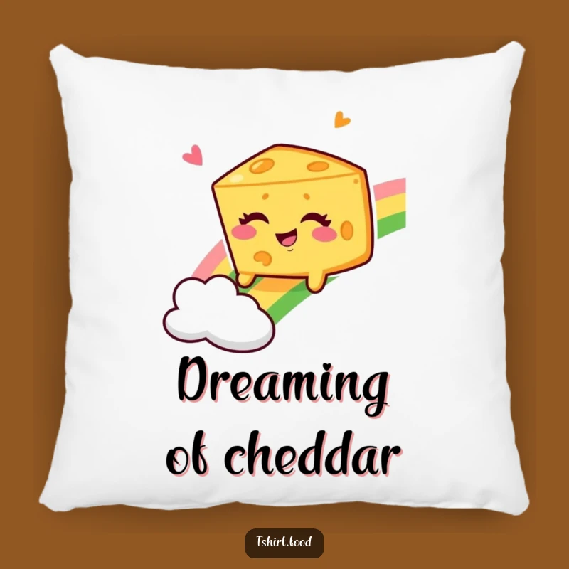 Funny Winking Cheese Wedge Rainbow Pillow, Soft and Hilarious Comfort for Your Home