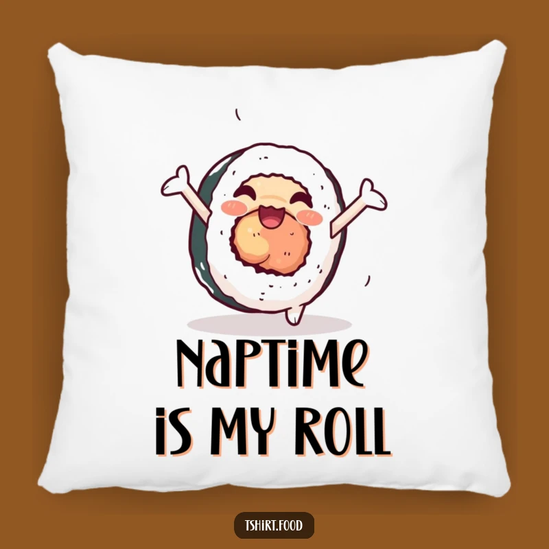Funny Sushi Pillow: Cartwheeling Roll Comfortably, Comfy Humorous Accent Gift