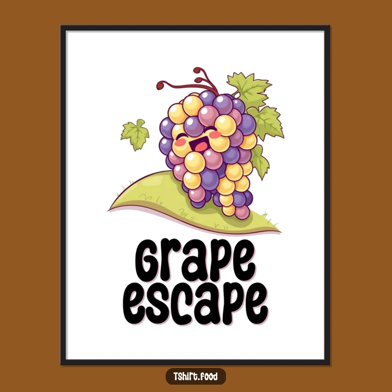 Funny Giggling Grapes Rolling Hill Digital Art: Instant Whimsy