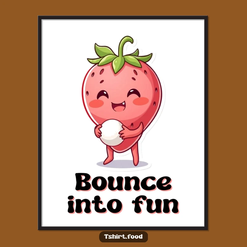 Funny Strawberry Ball Digital Art: Fruity Playfulness - Instant Funny Gift Download