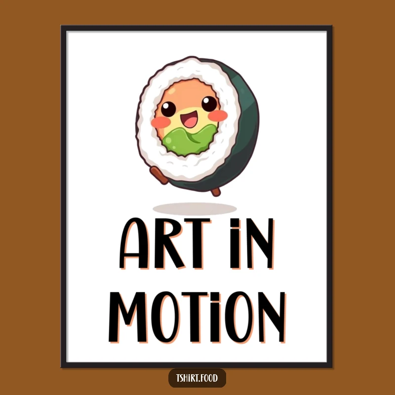 Funny Sushi Cartwheel Digital Art: Instant Cheer for Your Walls