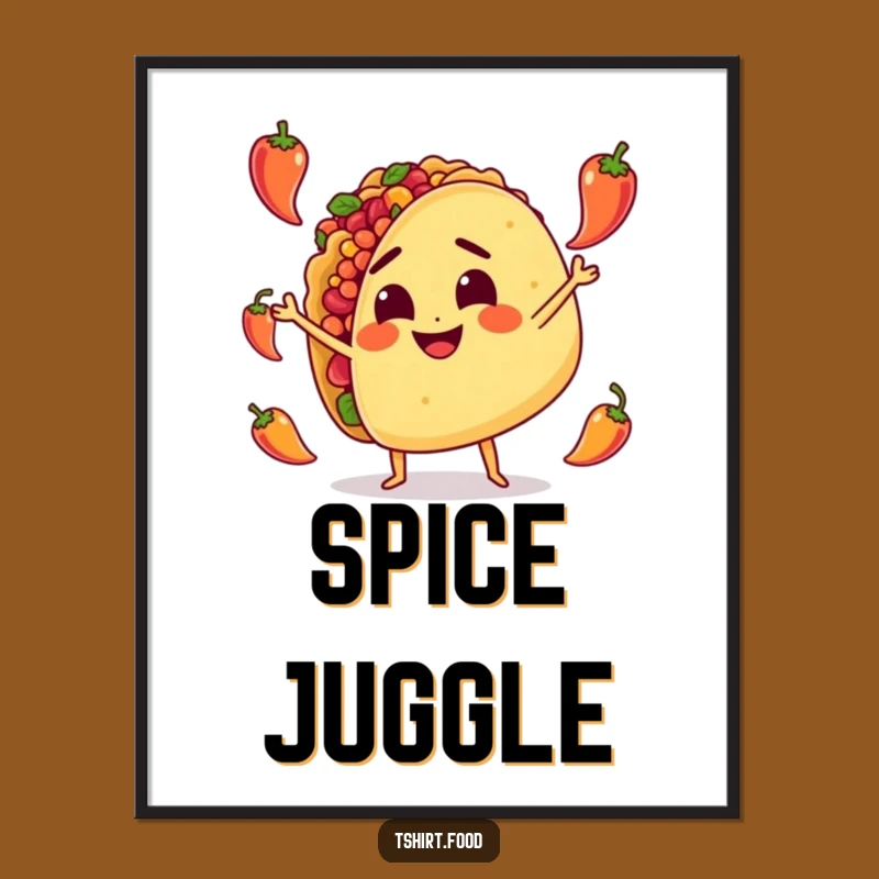 Funny Taco Juggling Digital Art: Spicy Character, Instant Humorous Wall Decor