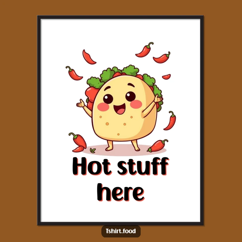 Funny Taco Juggling Peppers Digital Art: Instant Humor for Your Walls
