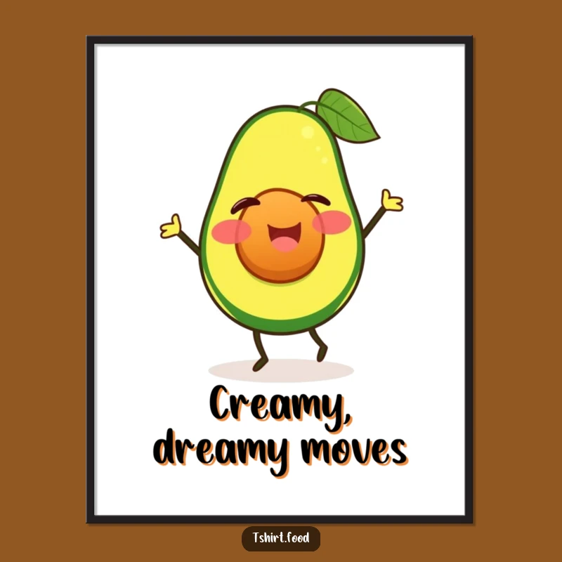 Funny Winking Avocado Jig Digital Art Print, Instant Happy Dancer Decor
