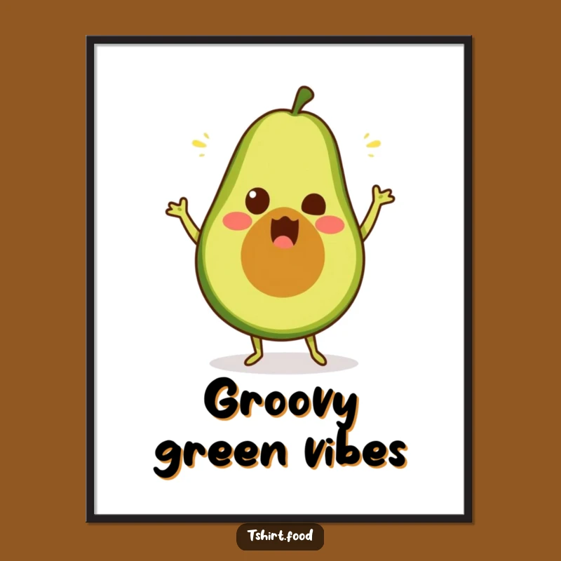 Funny Avocado Dance Digital Art: Silly Fruit Print, Instant Gift