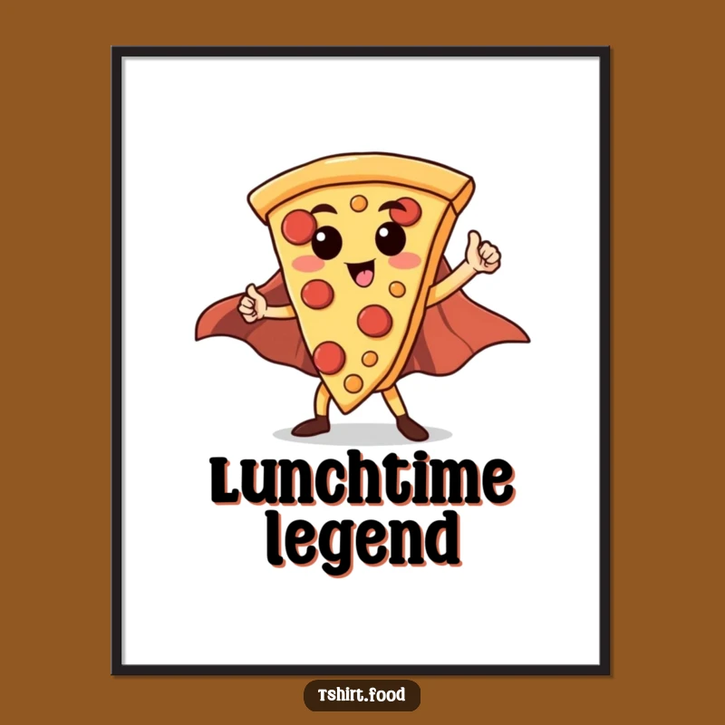 Funny Hero Pizza Slice Digital Art Print: Inject Instant Fun and Heroism into Your Space