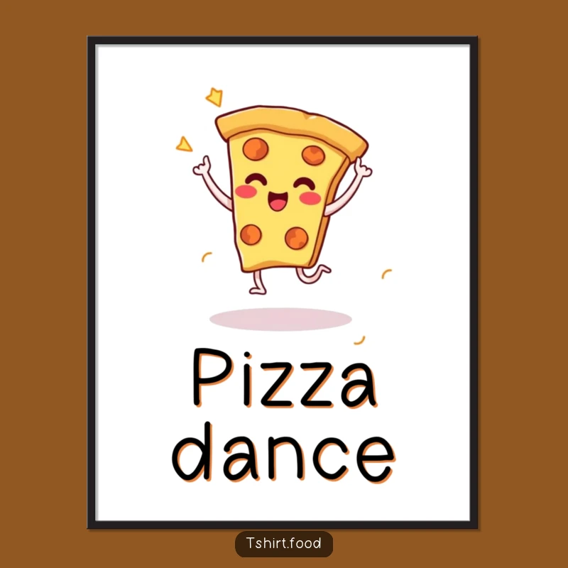 Funny Pizza Dance Digital Print - Cheesy Celebration Wall Art Gift