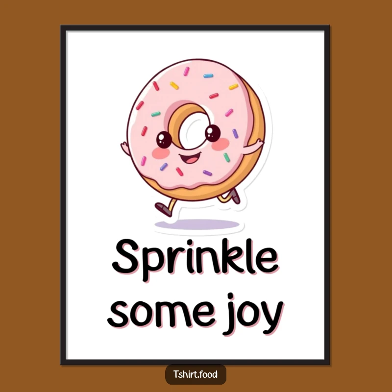 Funny Happy Donut Hop Digital Art - Sweet Sprinkled Printable