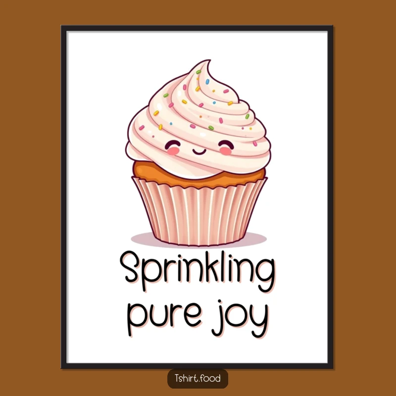 Funny Cupcake Confetti Art Print: Cheerful Decor, Perfect Digital Gift