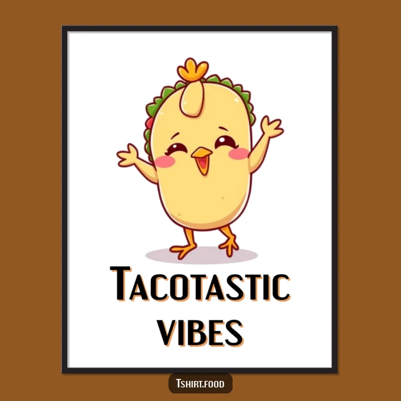 Funny Taco Chicken Dance Digital Art: Hilarious Giggling Taco Graphic for Instant Joy