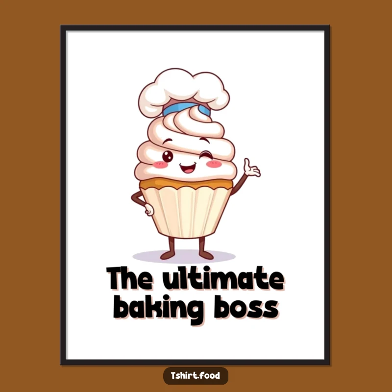 Funny Cupcake Chef Digital Art Print - Instant Baking Decor