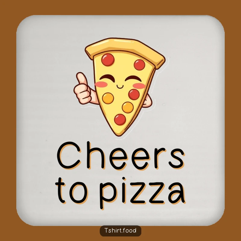 Funny Pizza Thumbs Up Coaster: Protect Surfaces with Cheesy Style