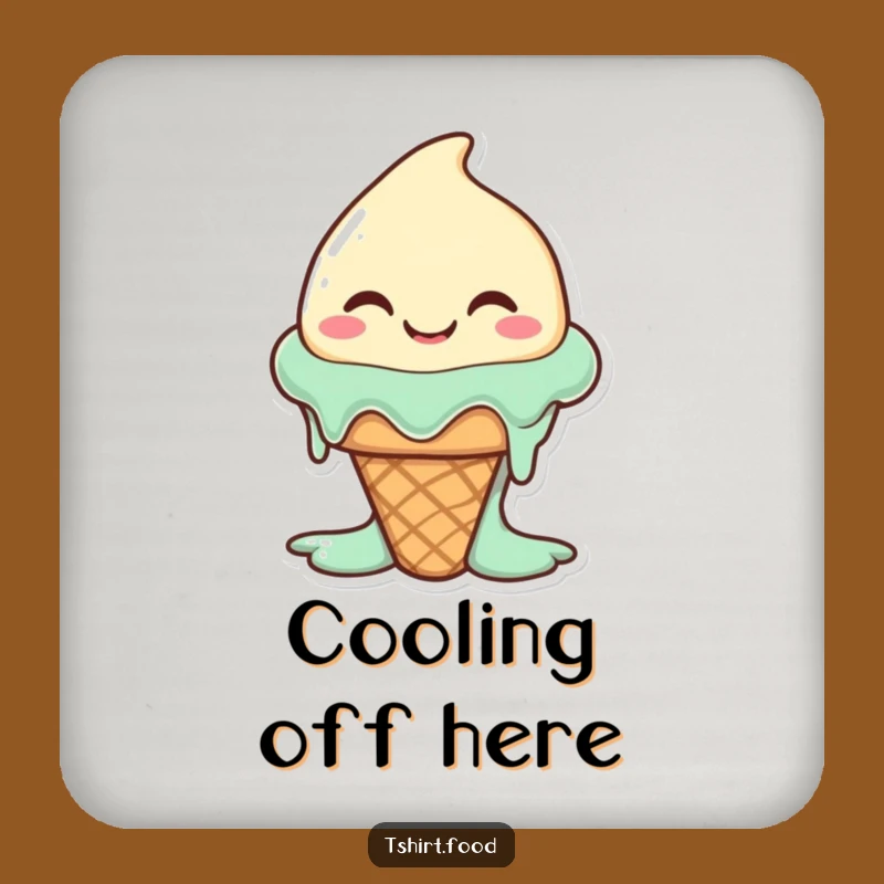 Funny Melting Ice Cream Coaster Set: Protect Surfaces Sweetly