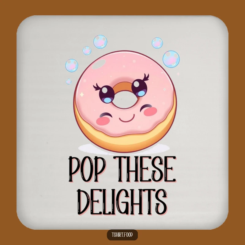 Funny Cheerful Donut Drink Coaster: Protect Surfaces with Sweet Bubbles