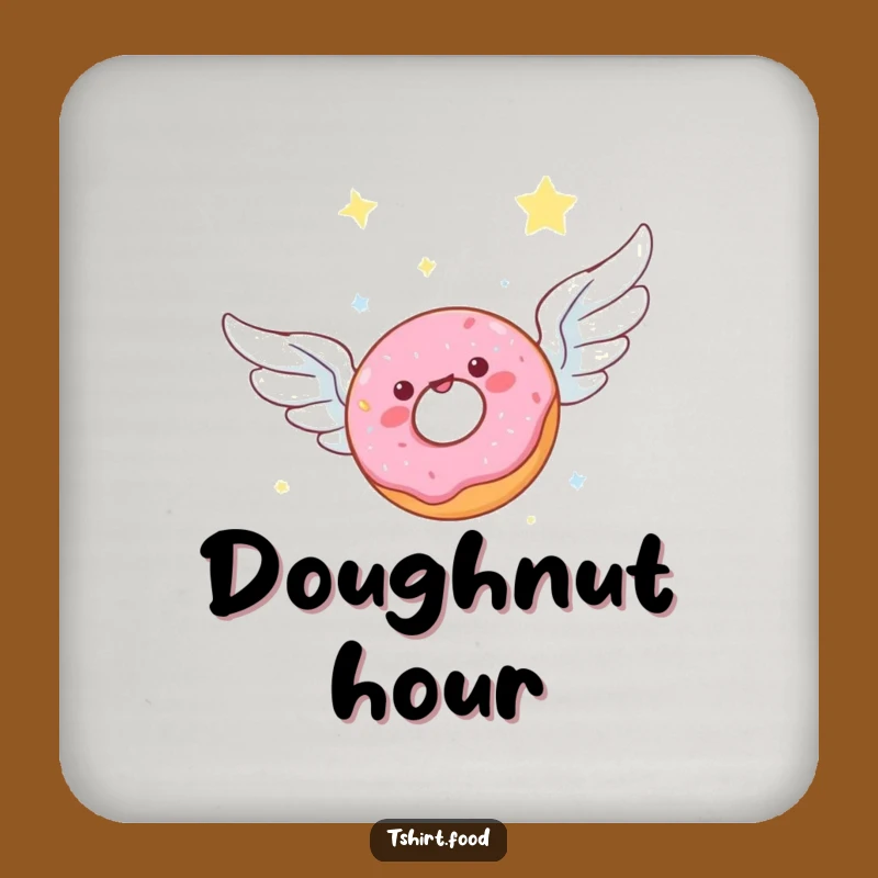 Funny Donut Wings Coaster Set - Celestial Sky Table Decor