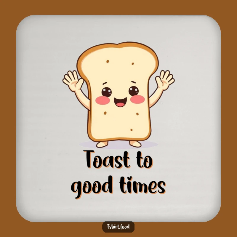 Funny Happy Bread Jazz Hands Coaster: Cheers to Your Drinks