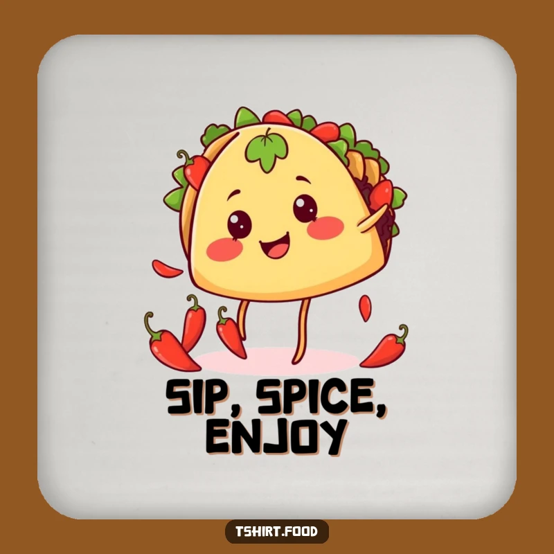 Funny Juggling Taco Coaster - Protect Surfaces with Spicy Humor, Great Funny Gift