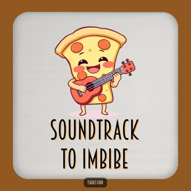 Funny Pizza Ukulele Coaster - Protect Surfaces with Musical Foodie Flair!